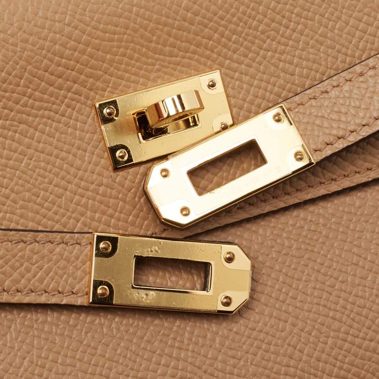 Pre Owned Hermès Chai/Mauve Sylvestre Epsom Leather Kelly To Go Wallet