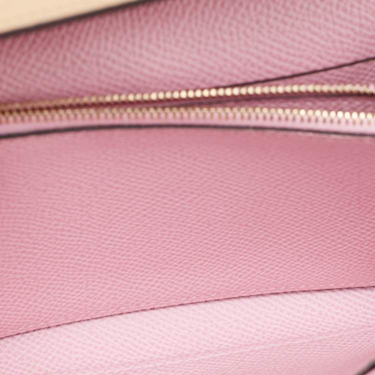 Pre Owned Hermès Chai/Mauve Sylvestre Epsom Leather Kelly To Go Wallet