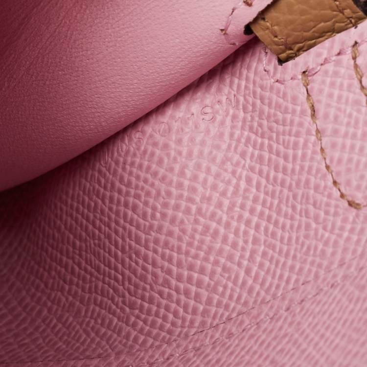 Pre Owned Hermès Chai/Mauve Sylvestre Epsom Leather Kelly To Go Wallet