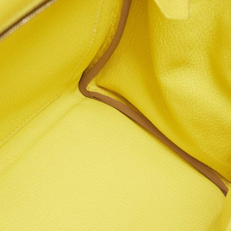 Pre Owned Hermès Lime Evercolor Leather Palladium Finish Kelly Retourne 32 Bag