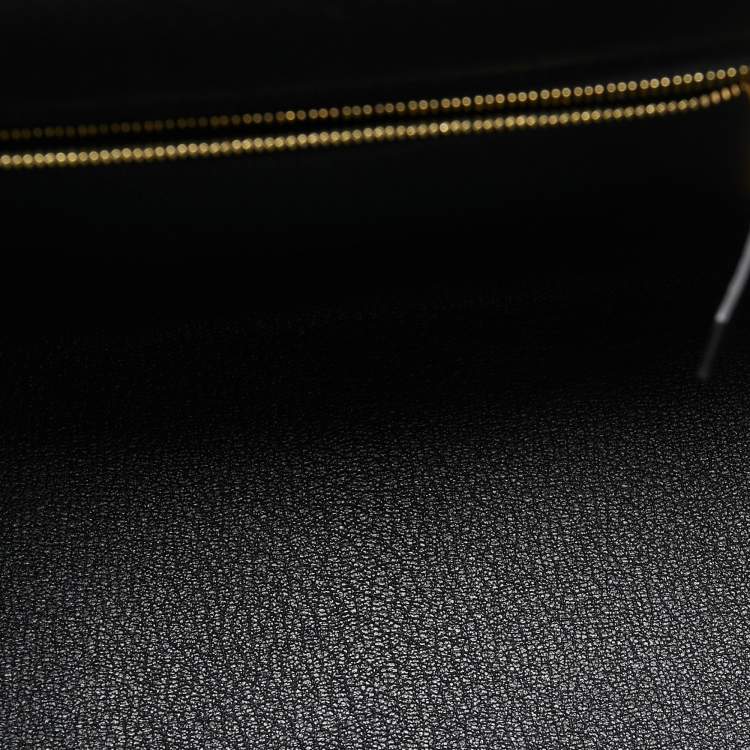 Pre Owned Hermes Noir Epsom Leather Gold Finish Kelly Sellier 28 Bag