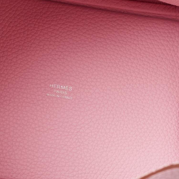 Pre Owned Hermes Mauve Sylvestre Taurillon Clemence Leather Picotin Lock 18 Bag