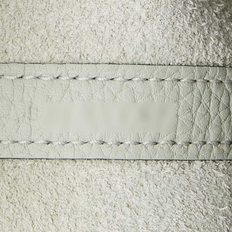 Pre Owned Hermes Gris Neve Taurillon Clemence Leather and Matte Alligator Picotin Lock 18 Bag