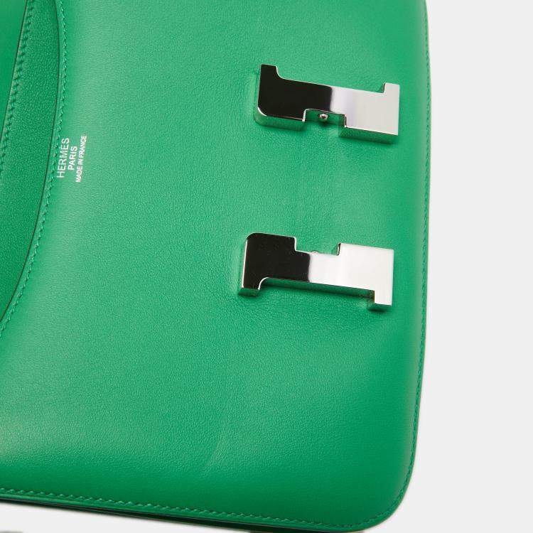 Pre Owned Hermès Bamboo Swift Leather Palladium Finished Constance 24 Bag