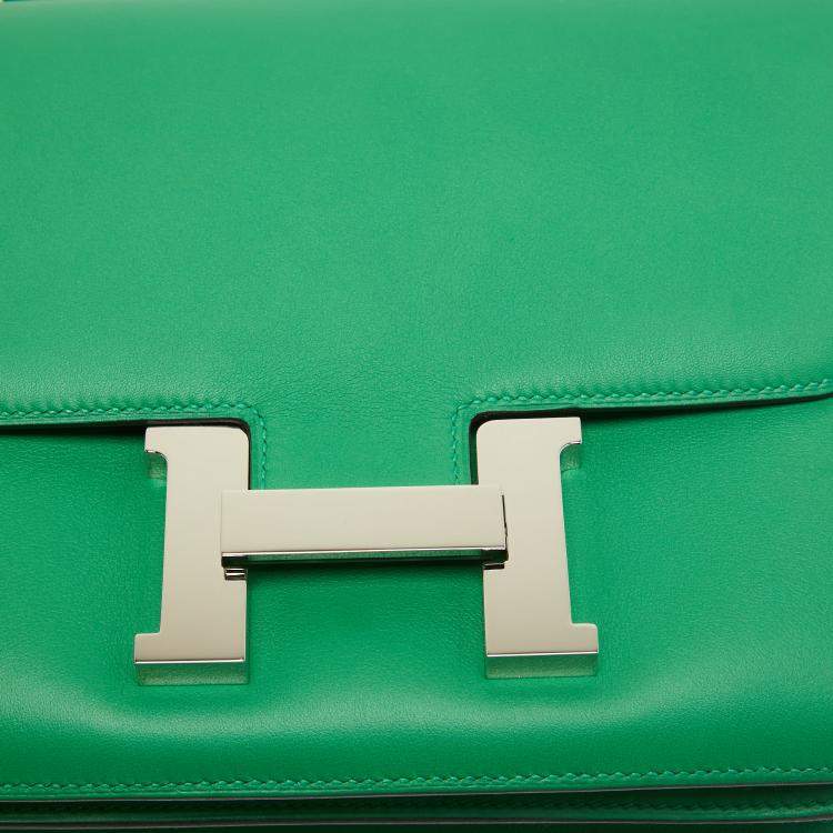 Pre Owned Hermès Bamboo Swift Leather Palladium Finished Constance 24 Bag