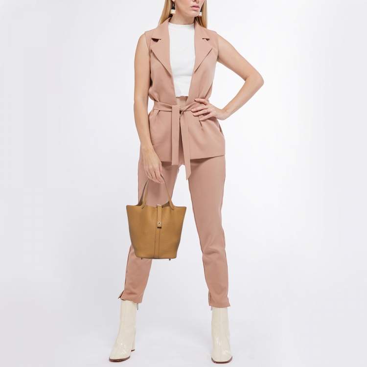 Pre Owned Hermes Biscuit Taurillon Clemence Leather Picotin Lock 18 Bag