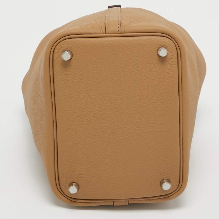 Pre Owned Hermes Biscuit Taurillon Clemence Leather Picotin Lock 18 Bag