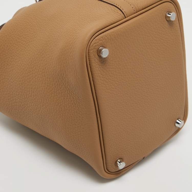 Pre Owned Hermes Biscuit Taurillon Clemence Leather Picotin Lock 18 Bag