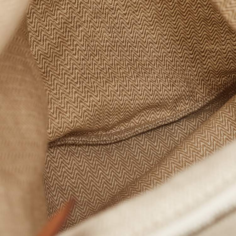 Pre Owned Hermès Light Beige/Gold Canvas and Swift Leather Aline Grooming Bag