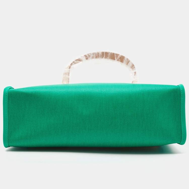مملوكة مسبقًا Hermès Menthe/Natural Toile H Berline Canvas and Leather Herbag Zip 31 Bag