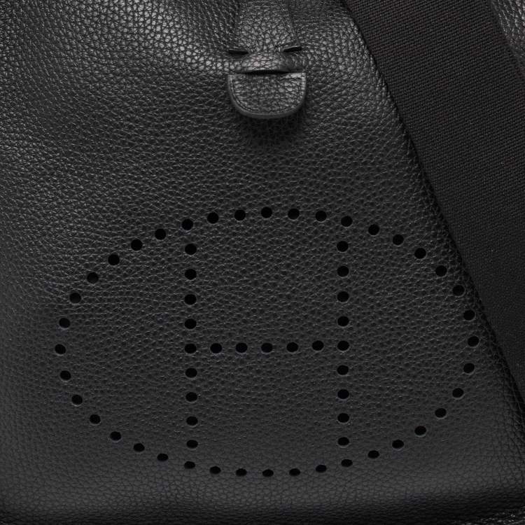 Pre Owned Hermes Black Clemence Leather Evelyne III PM Bag