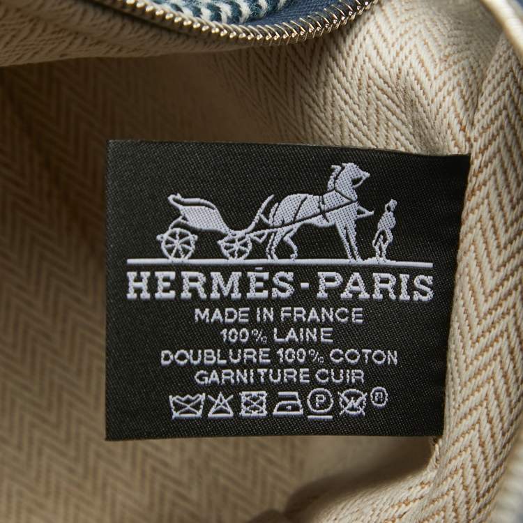 Pre Owned Hermes Bleu Abysse Canvas Large Bride-A-Brac H Natte Case