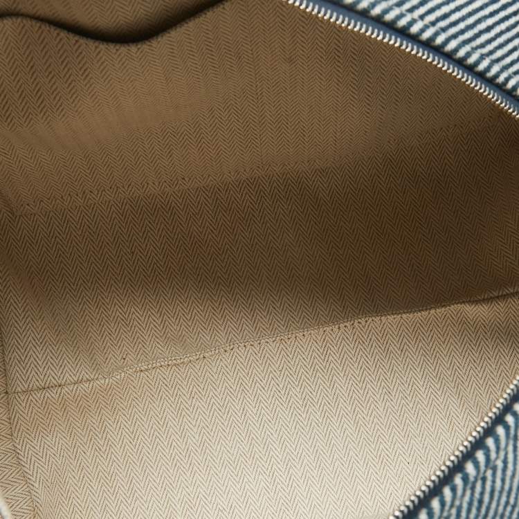 Pre Owned Hermes Bleu Abysse Canvas Large Bride-A-Brac H Natte Case