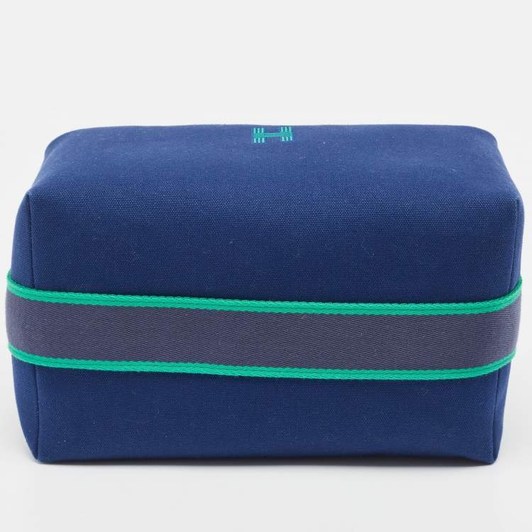 مملوكة مسبقًا Hermès Marine Canvas Large Bride-A-Brac Case