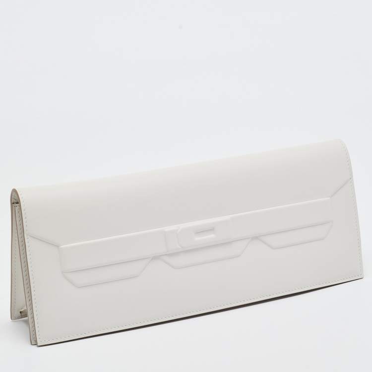 Pre Owned Hermès Gris Pale Swift Leather Birkin Shadow Clutch