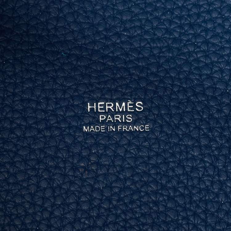 Pre Owned Hermès Deep Bleu/Vert Bosphore Taurillon Clemence Leather Picotin Lock 22 Bag