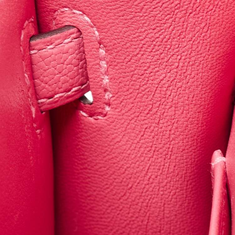 Pre Owned Hermès Rose Confetti Chevre Mysore Leather Palladium Finish Mini Kelly II Sellier 20 Bag