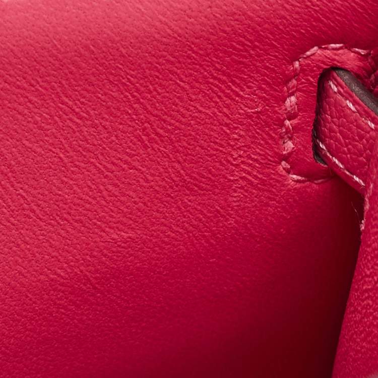 Pre Owned Hermès Rose Confetti Chevre Mysore Leather Palladium Finish Mini Kelly II Sellier 20 Bag