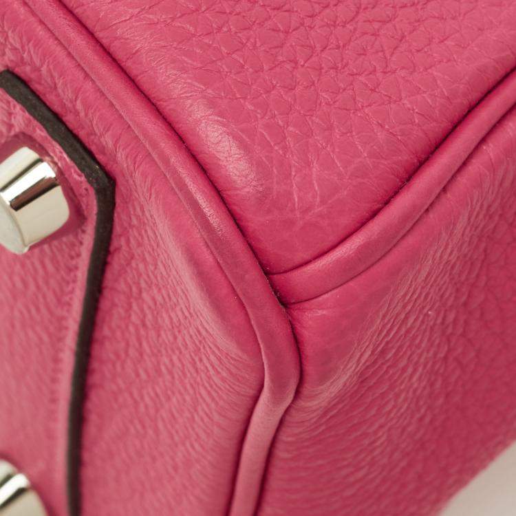 Pre Owned Hermes Pink Togo Leather Palladium Finish Birkin 25 Bag