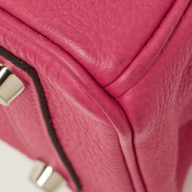 Pre Owned Hermes Pink Togo Leather Palladium Finish Birkin 25 Bag