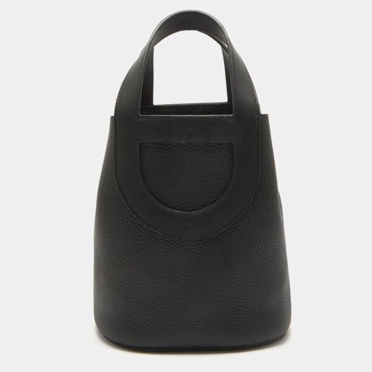 Pre Owned Hermes Noir Taurillon Clemence and Swift Leather In The Loop 18 Bag