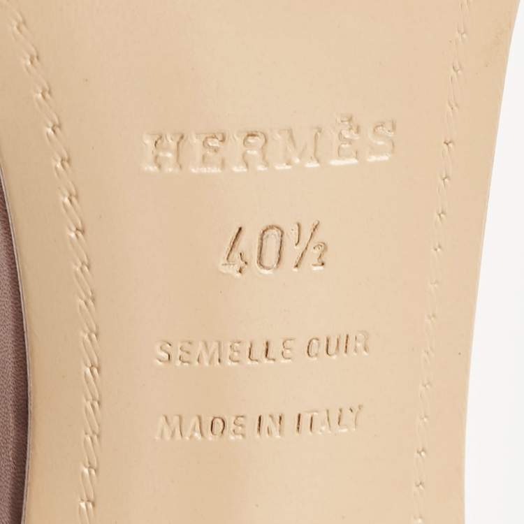 Pre Owned Hermes Beige Leather Premiere 70 Ankle Strap Sandals 40.5 