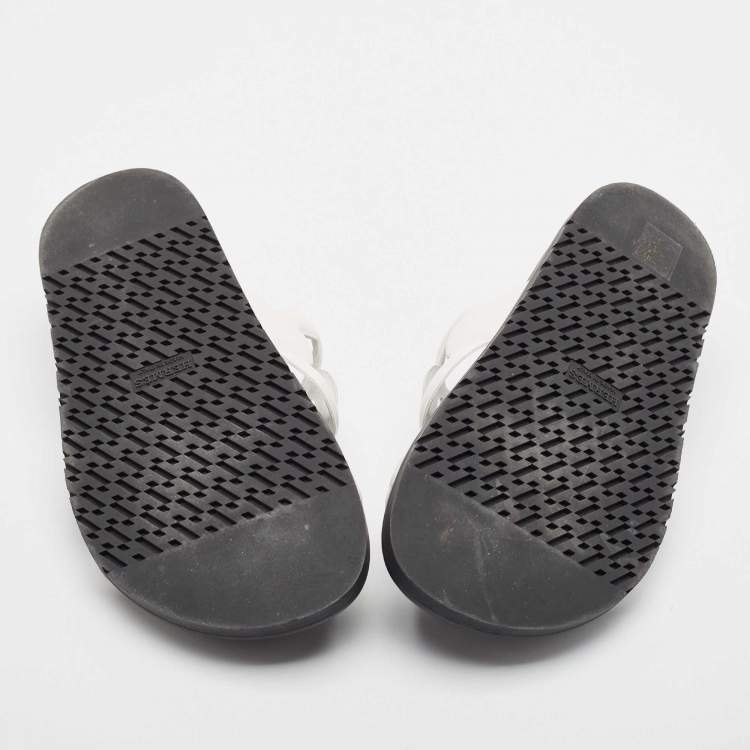 Pre Owned Hermes White Leather Extra Flat Sandals Size 39