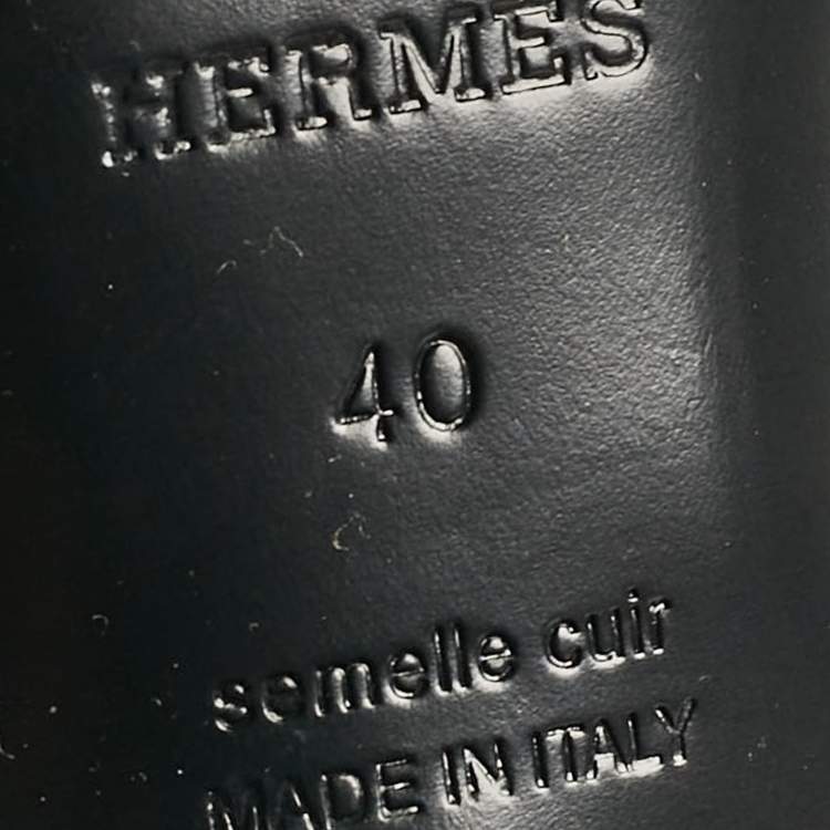 Pre Owned Hermes Black Leather Sommet Ankle Boots Size 40