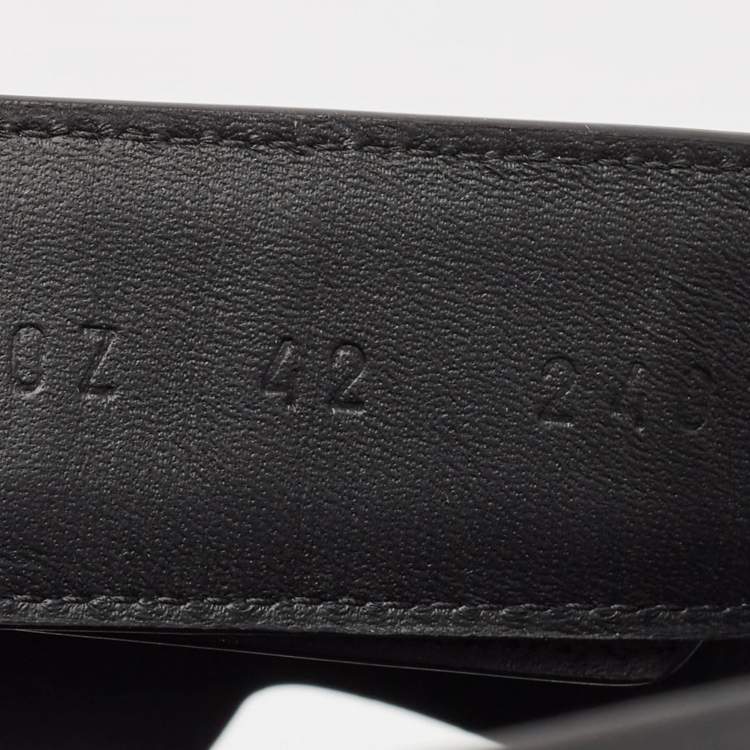 Pre Owned Hermes Black Leather Chypre Sandals Size 42