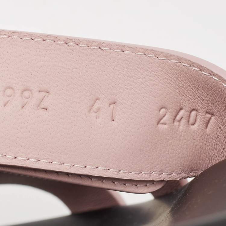 Pre Owned Hermès Beige Leather Chypre Flat Sandals Size 41