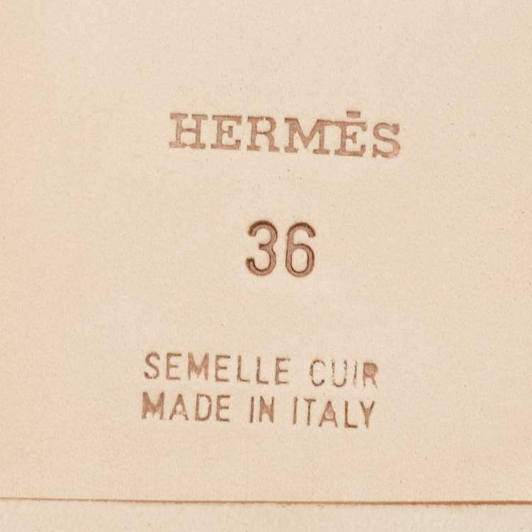 Pre Owned Hermes Blue Twisted Metal Thread Oran Flat Slides Size 36