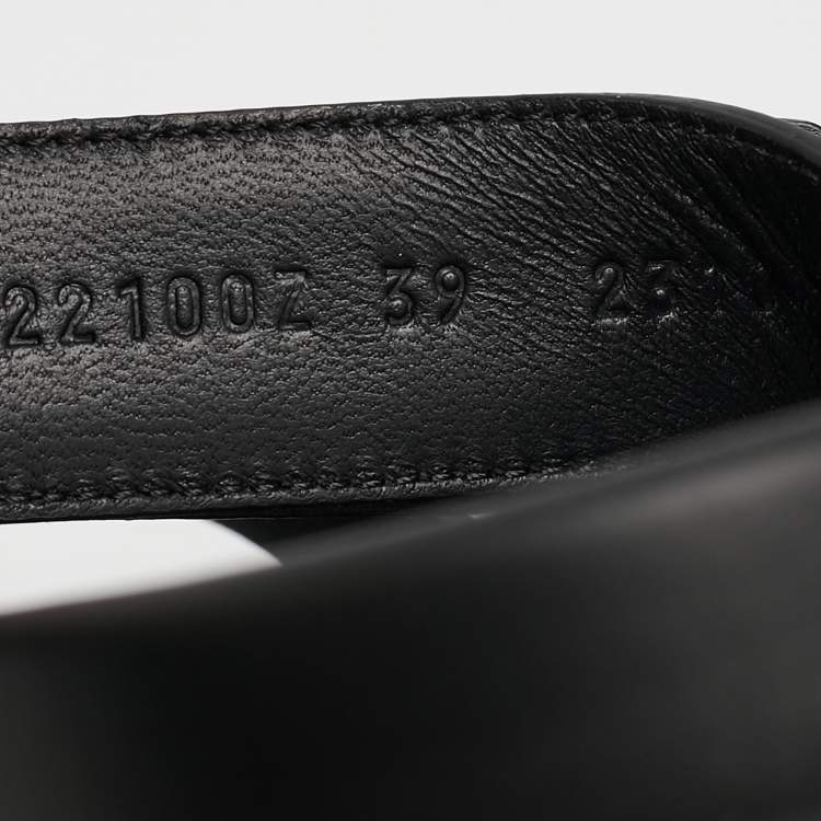 Pre Owned Hermes Black Leather Chypre Sandals Size 39