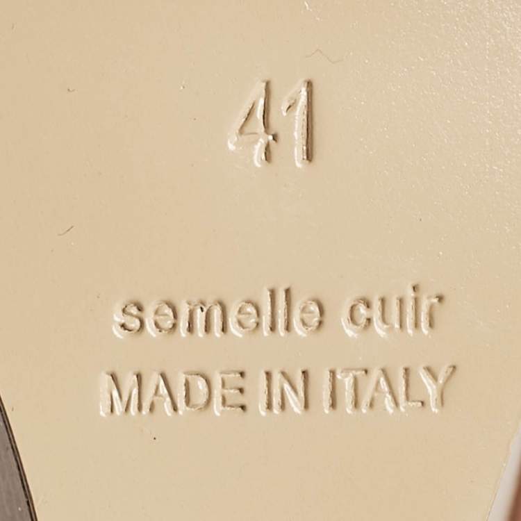 Pre Owned Hermes Brown Leather Legend Wedge Sandals Size 41