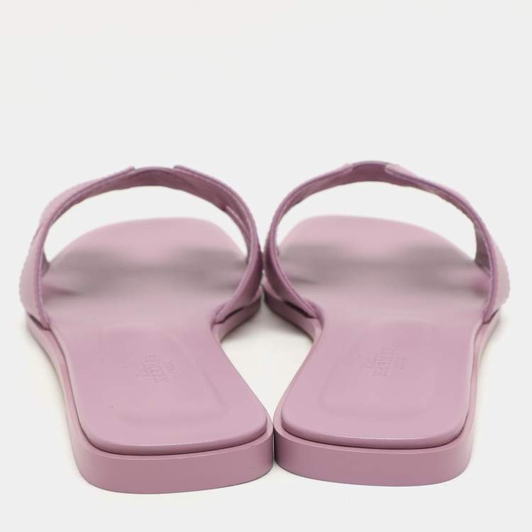 Pre Owned Hermes Bruyère Leather Oran Flat Sandals Size 41.5