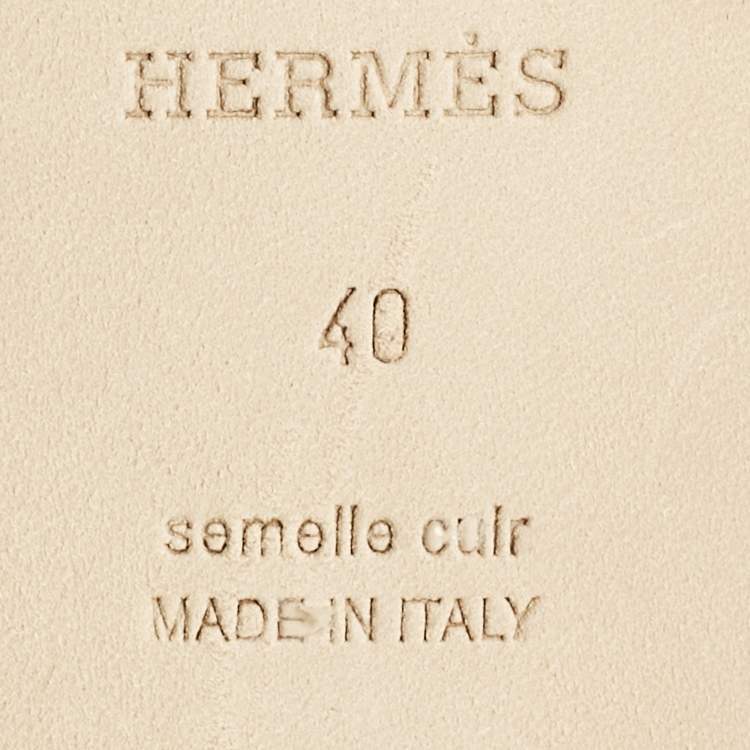 Pre Owned Hermès Brown Leather Santorini Ankle Strap Flat Sandals Size 40