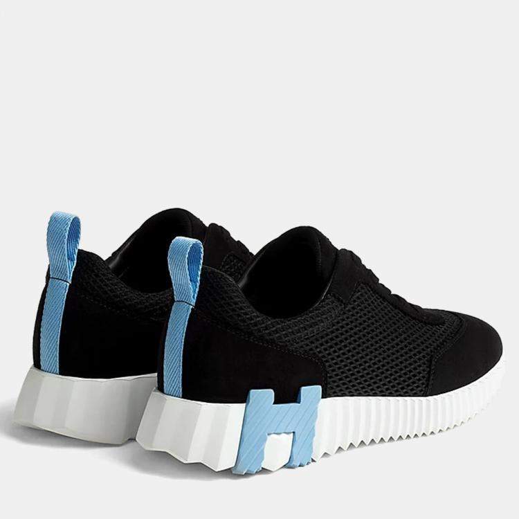 Pre Owned Hermes Bouncing Sneakers Size 37 Noir Mesh/Suede