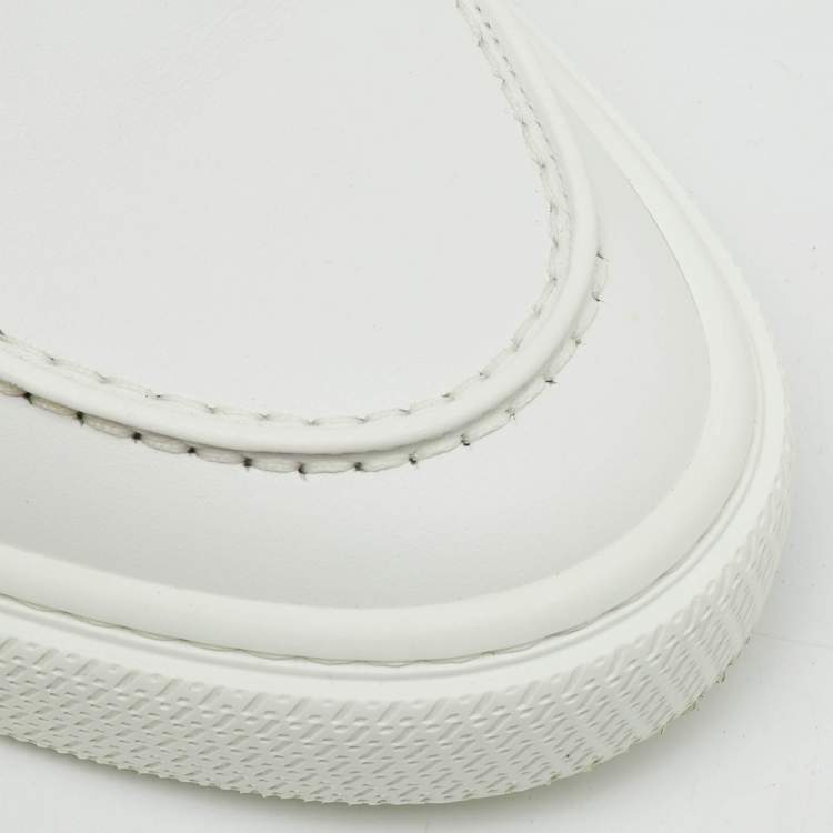 Pre Owned Hermes White Leather Game Slip On Sneakers Size 41