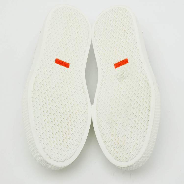 Pre Owned Hermes White Leather Game Slip On Sneakers Size 41