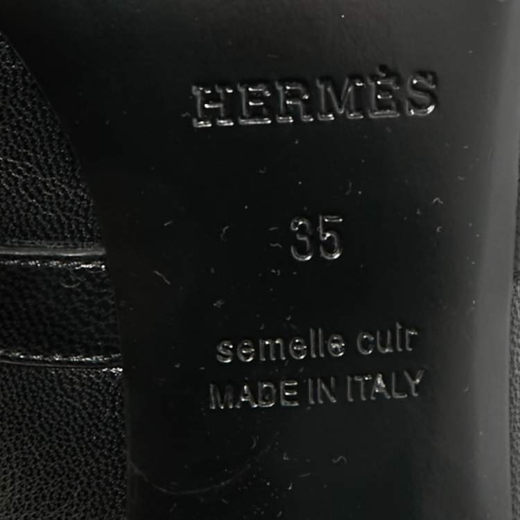 Pre Owned Hermès Blossom Size 35 Black Leather Mules