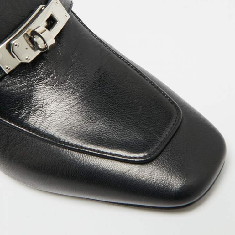 Pre Owned Hermès Blossom Size 35 Black Leather Mules