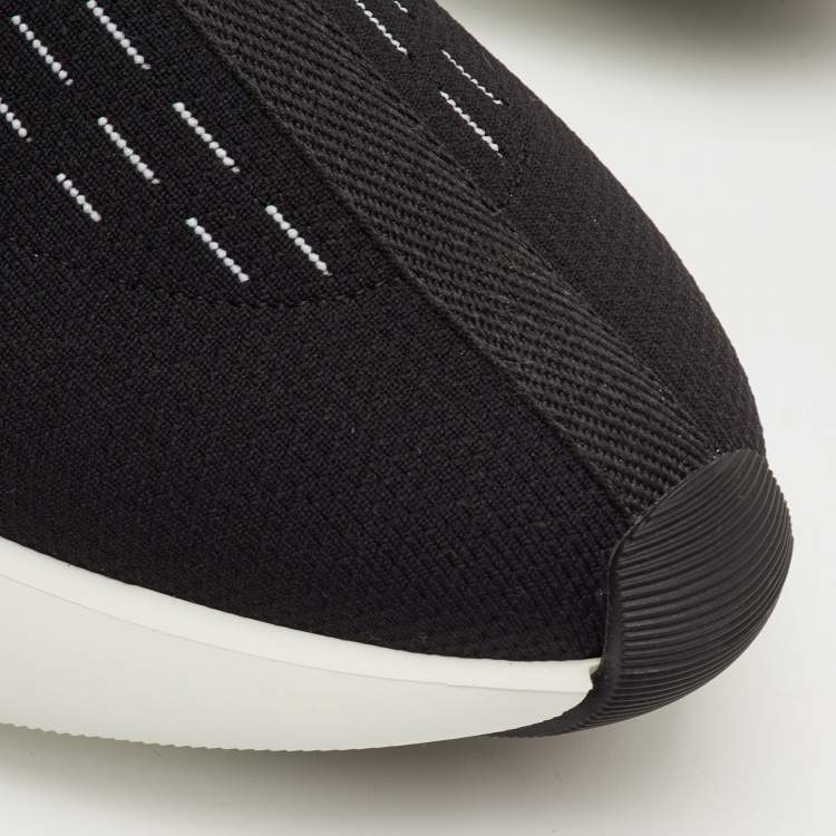Pre Owned Hermès Eclair Size 40.5 Black Technical Knit Fabric Slip On Sneakers