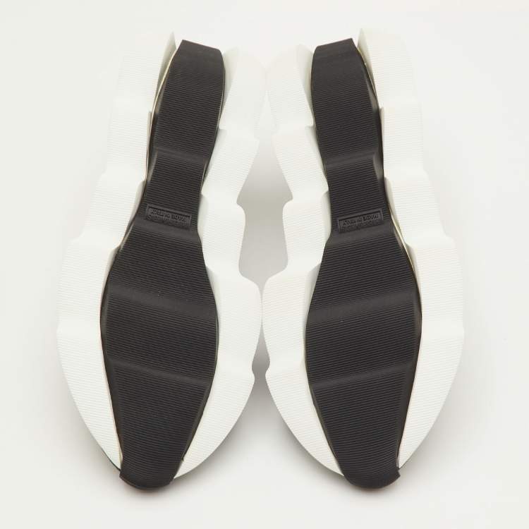 Pre Owned Hermès Eclair Size 40.5 Black Technical Knit Fabric Slip On Sneakers