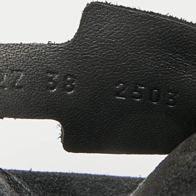 Pre Owned Hermès Go Size 38 Black Suede Flat Mules