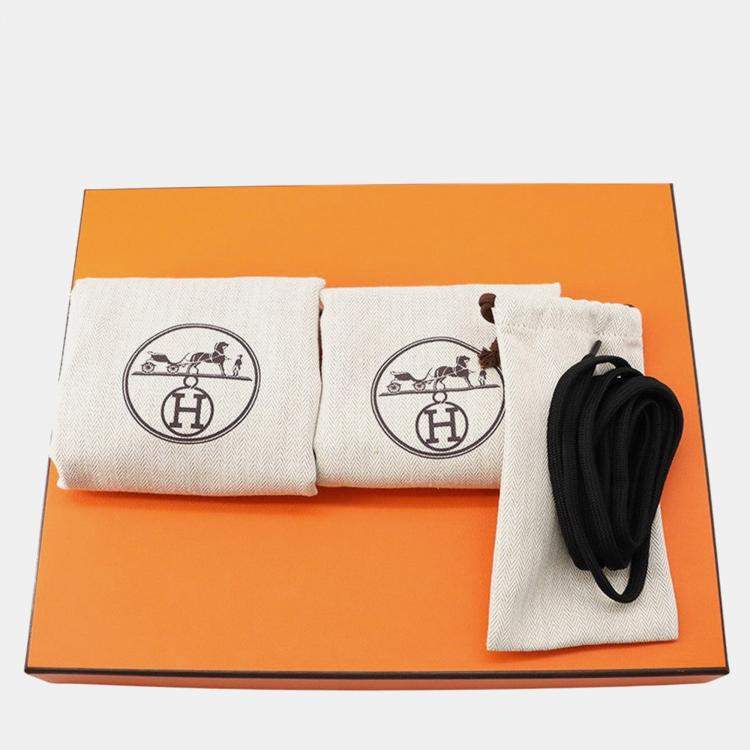 Pre Owned Hermes Short Boots Fresh Black Nappa Calf Leather Size 36H