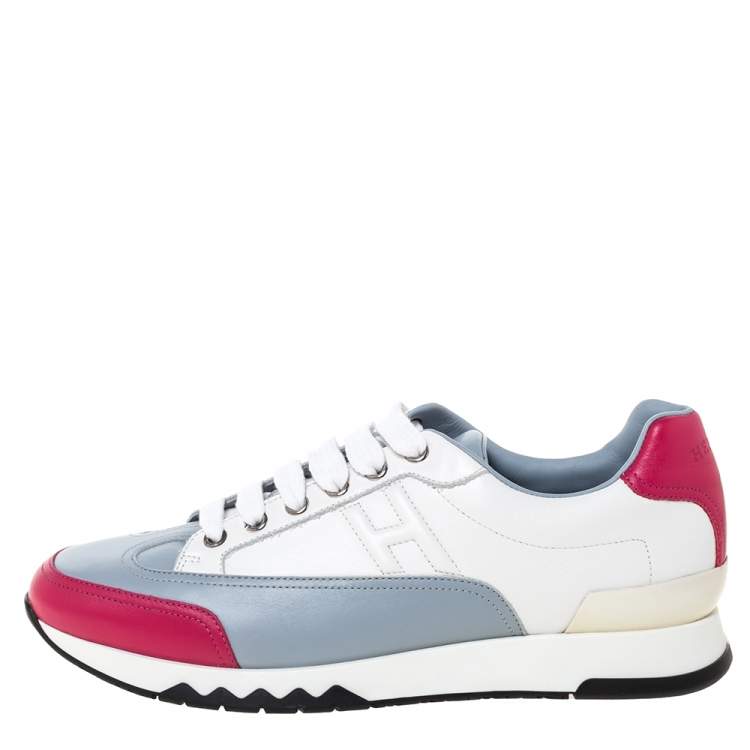 Pre Owned Hermès Multicolor Leather Trail Low Top Sneakers Size 38.5