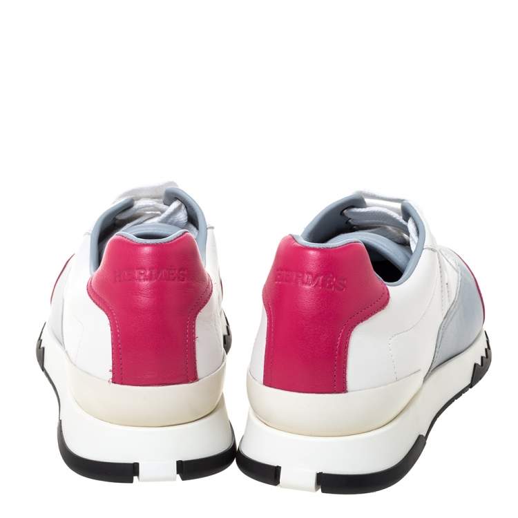 Pre Owned Hermès Multicolor Leather Trail Low Top Sneakers Size 38.5