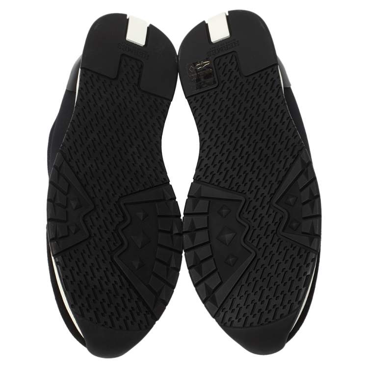 Pre Owned Hermes Black Fabric Tokyo Slip on Sneakers Size 37