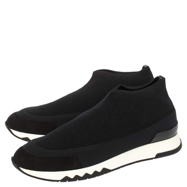 Pre Owned Hermes Black Fabric Tokyo Slip on Sneakers Size 37