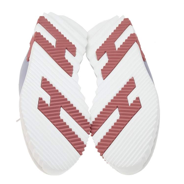 Pre Owned Hermes Multicolor Suede And Neoprene Lace Up Sneakers Size 39.5