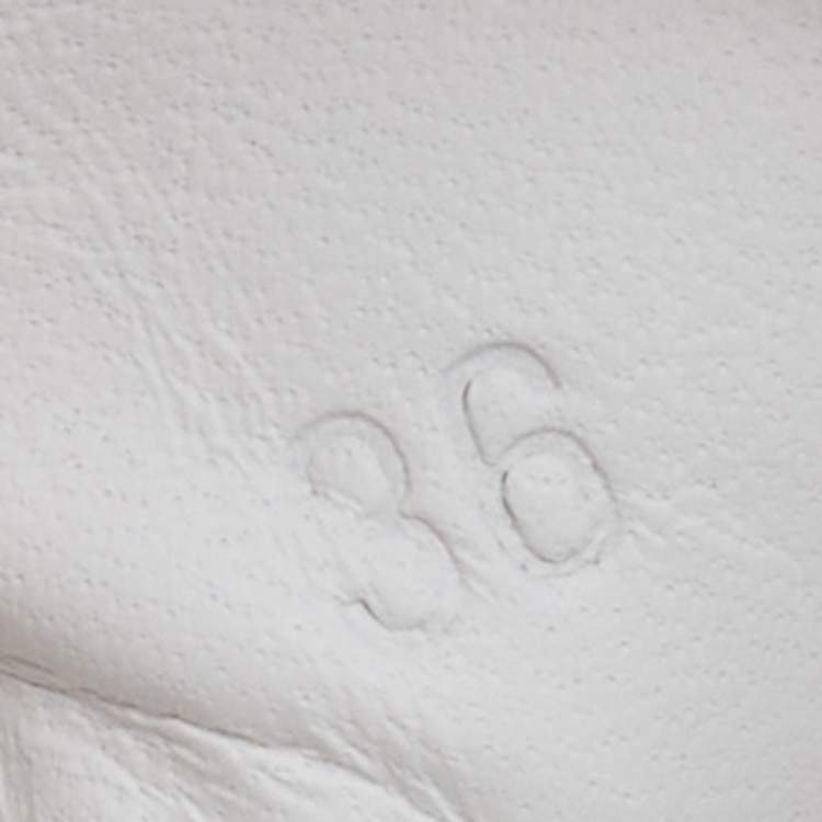 Pre Owned Hermes White Leather Quicker Low Top Sneakers Size 36